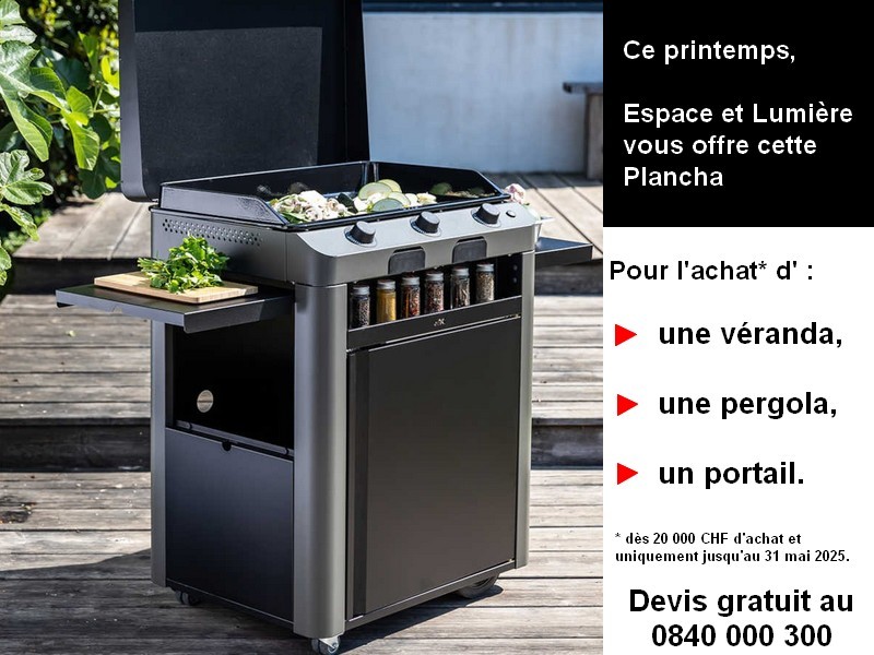 Ce printemps Espace et Lumière vous offre cette Votre plancha offerte avec Espace & lumière